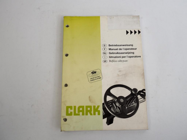 Clark CGP CDP 16 18 20S Gabelstapler Betriebsanweisung 1996