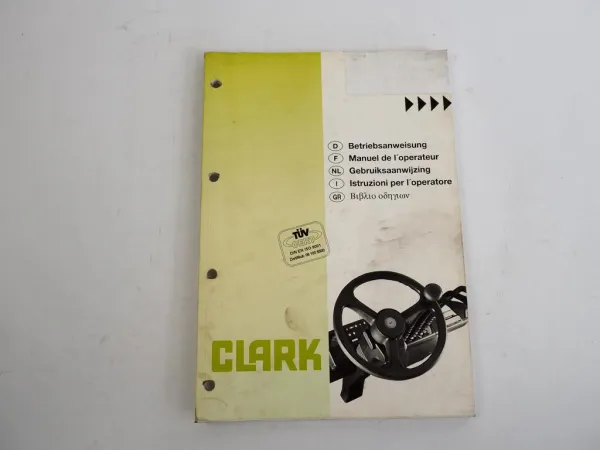 Clark CGP CDP 16 18 20S Gabelstapler Betriebsanweisung 1996