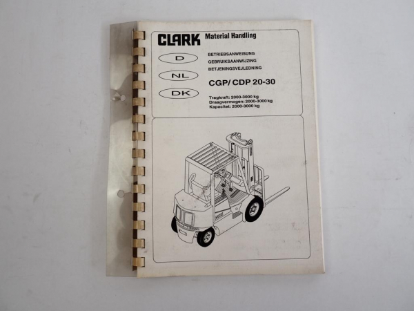 Clark CGP CDP 20 25 30 Gabelstapler Betriebsanweisung 1994