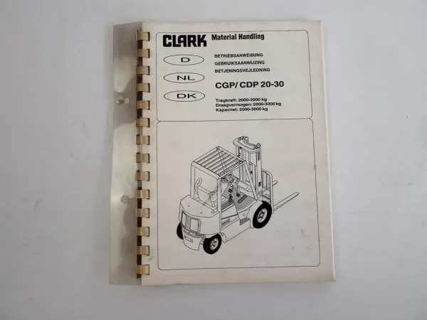 Clark CGP CDP 20 25 30 Gabelstapler Betriebsanweisung 1994