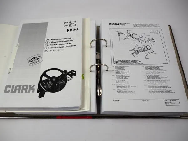 Clark CGP CDP 25 30 35 D-LPG 8908 8905 Stapler Betriebsanweisung Ersatzteilliste