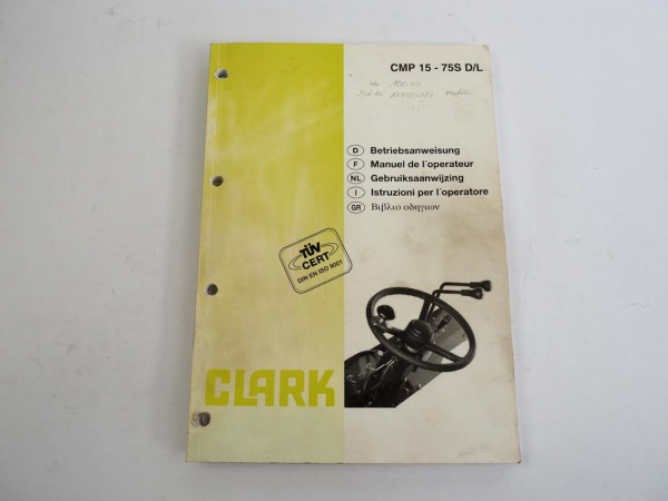 Clark CMP 15 - 75S D/L Gabelstapler Betriebsanweisung 2000