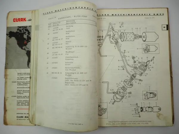 Clark DC 70 80 Gabelstapler Ersatzteilliste Parts List 1966