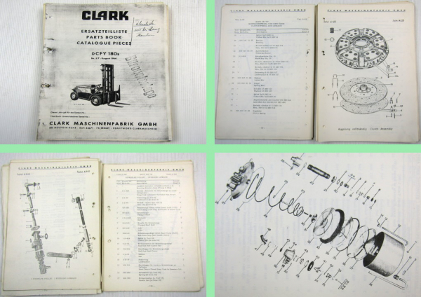 Clark DCFY180s Gabelstapler Fork Lift Truck Spare Parts List Ersatzteilliste 64