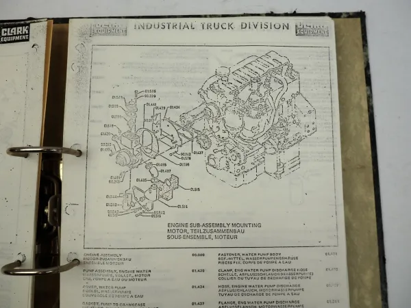 Clark DCY250 Gabelstapler Ersatzteilliste Parts Manual Forklift 1976