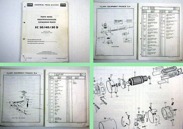 Clark EC 30 40 50 D Ersatzteilliste Parts List Catalogue Pieces 1973
