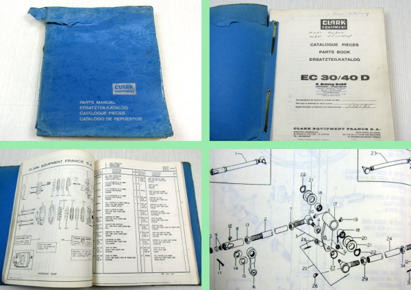 Clark EC30/40D Stapler Ersatzteilliste Parts List Catalogue Pieces 1970er Jahre