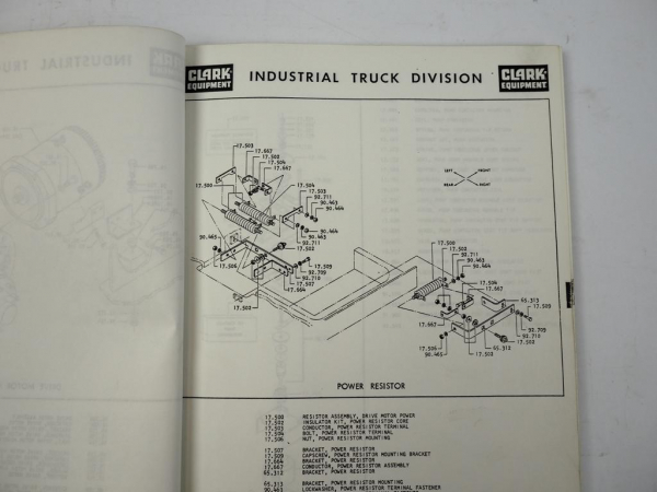 Clark EC500 Serie E912 Forklift Parts Manual Wiring Diagram