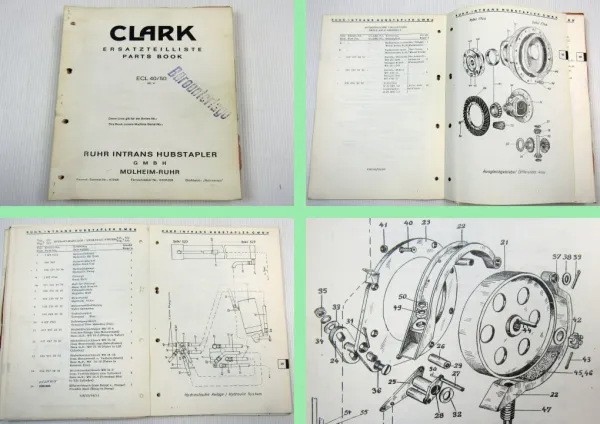 Clark ECL40 ECL50 Gabelstapler Fork Lift Truck Parts List Ersatzteilkatalog