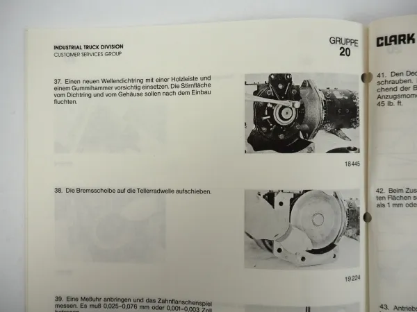 Clark Gabelstapler Antrieb Halbachsen Reparaturanleitung Werkstatthandbuch 1981