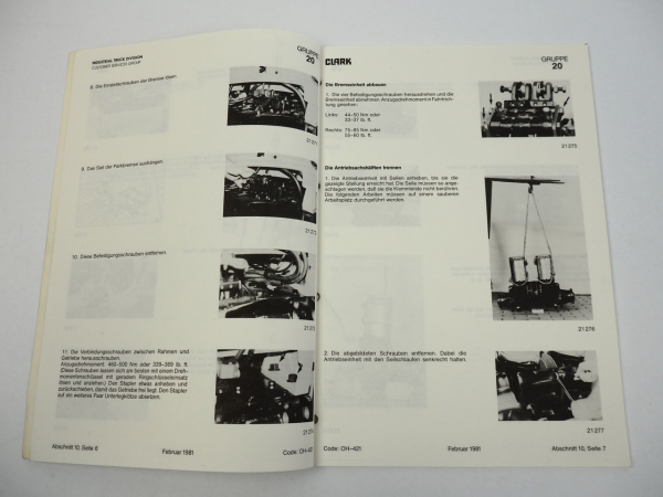 Clark Gabelstapler Antrieb Halbachsen Reparaturanleitung Werkstatthandbuch 1981