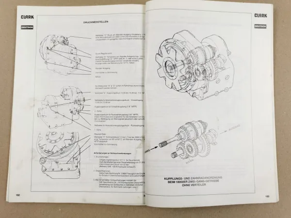 Clark HR18000 Getriebe Werkstatthandbuch Reparaturanleitung Service Manual
