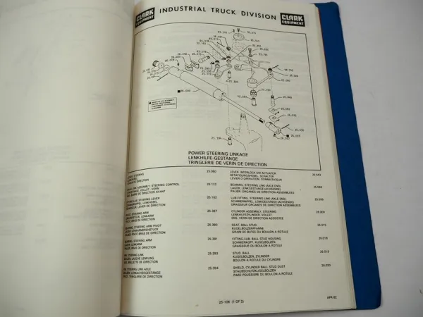 Clark TM145 Gabelstapler Ersatzteilkatalog & Schaltplan 1982 Parts Book