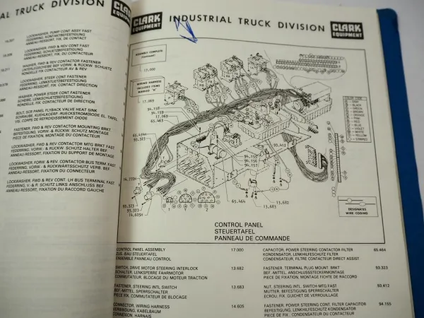 Clark TM145 Gabelstapler Ersatzteilkatalog & Schaltplan 1982 Parts Book