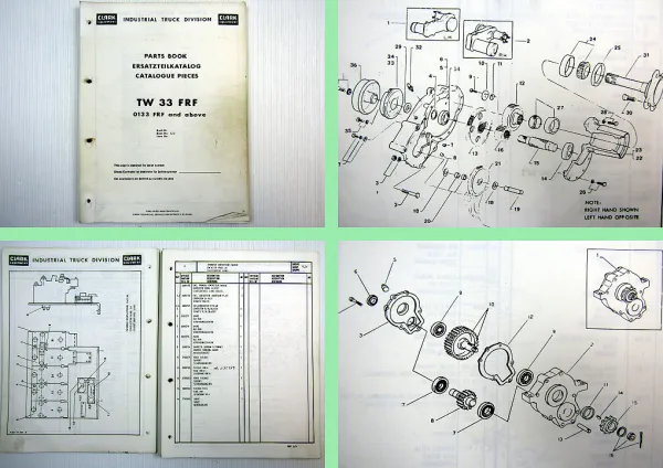 Clark TW 33 FRF Spare Parts List Ersatzteilliste Catalogue Pieces