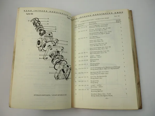 Clark Y4024 Gabelstapler Ersatzteilliste Parts list mit Hanomag D28 Motor 1963