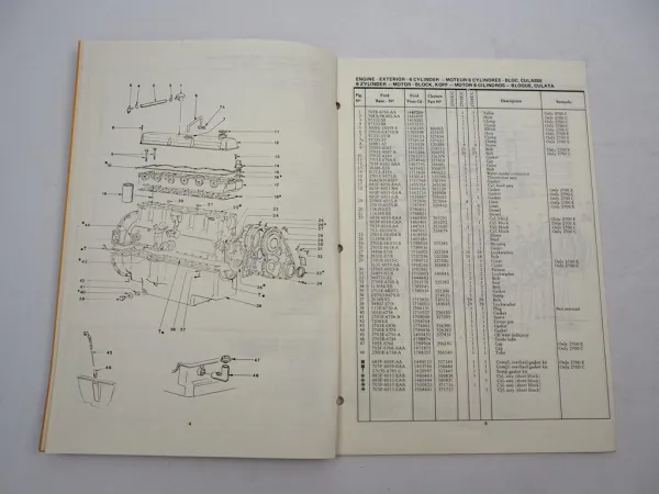 Clayson Ford 2700 2701 2703 2704 E C Dieselmotor Ersatzteilliste Parts List 1972