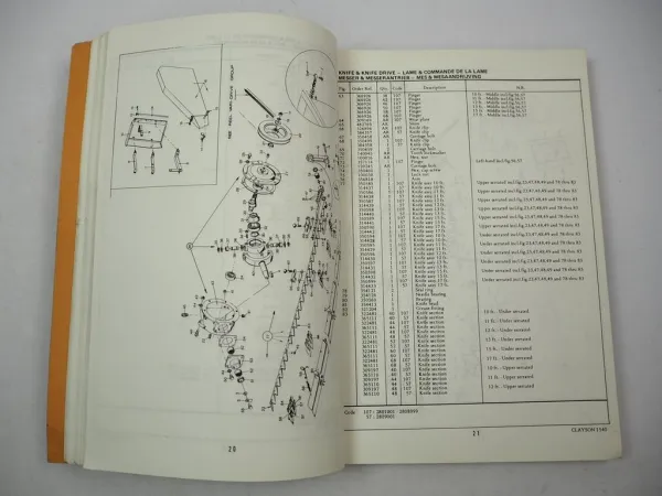 Clayson Sperry New Holland 1540 Mähdrescher Betriebsanleitung Ersatzteilliste