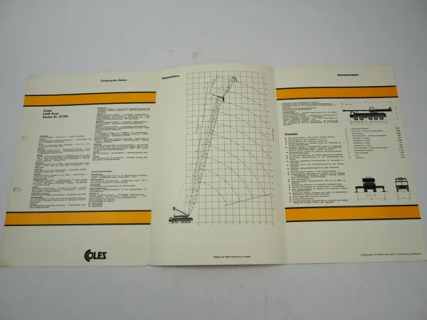 Coles 22785 LKW-Kran Autokran Seilkran Prospekt 1970er Jahre