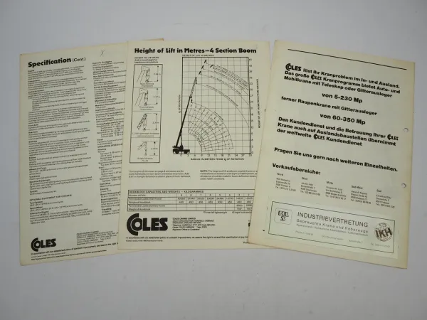 Coles 36 40 TSC Hydra Husky Teleskopkran Mobilkran 3x Prospekt Brochure 1975/81