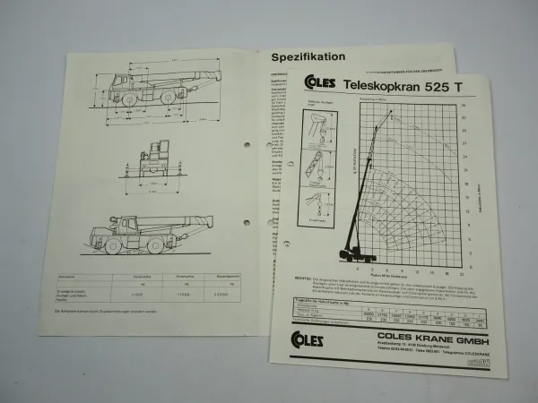 Coles 525 Transit Teleskopkran Mobilkran Autokran Prospekt 1981