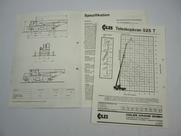 Coles 525 Transit Teleskopkran Mobilkran Autokran Prospekt 1981
