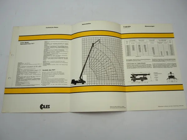 Coles 70 T Mobilkran Teleskopkran Hydraulikkran Prospekt 1971