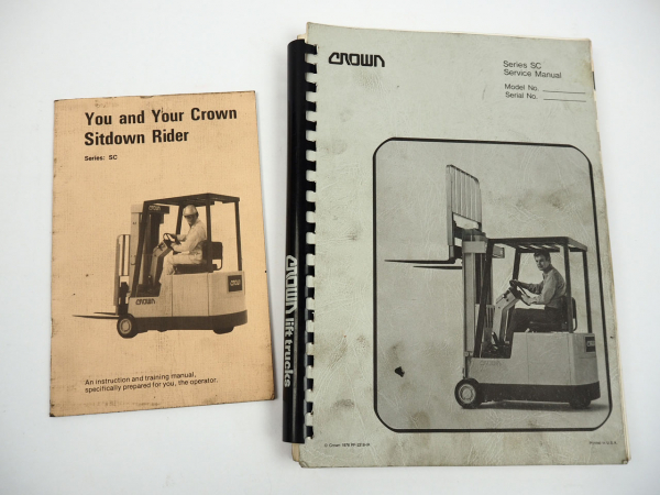 Crown SC Serie Gabelstapler Werkstatthandbuch Ersatzteilliste Bedienung 1978