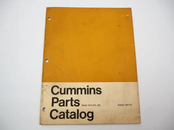 Cummins NTA 370 420 Engine Motor Spare Parts List Catalog 1971