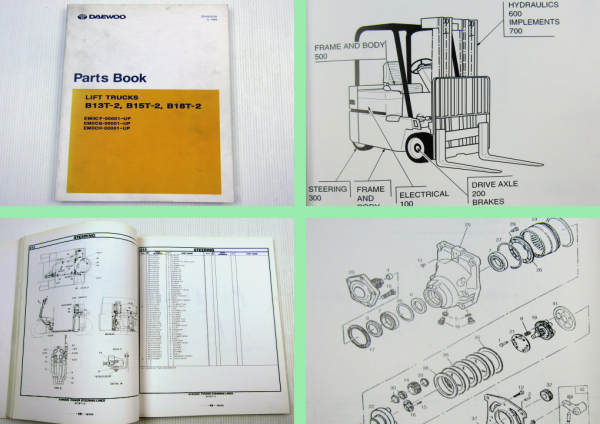 Daewoo B13T-2 B15T-2 B18T-2 Lift Trucks Parts Book Parts List 05/1999
