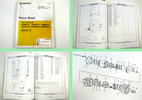 Daewoo D35S-2 D40S-2 D45S-2 D40SC-2 D45SC-2 D50SC-2 Lift Trucks Parts List