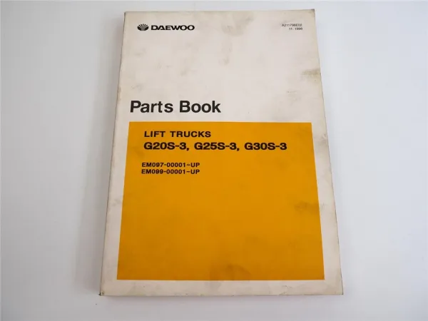 Daewoo G 20 25 30 S-3 Lift Trucks Parts List Ersatzteilliste 1998