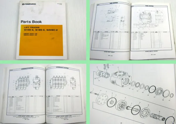 Daewoo G15S-2 G18S-2 G20SC-2 Lift Trucks Parts List Parts Book 04/2000