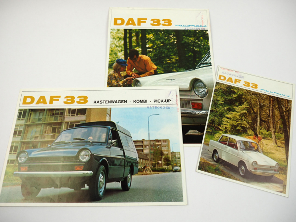 DAF 33 PKW Kastenwagen Kombi Pickup 3x Prospekt 1967