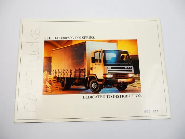 DAF 600 800 1000 Series Truck LKW Prospekt Brochure 1980er Jahre in englisch