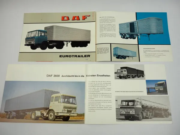 DAF AE TE 2600 LKW Truck Eurotrailer 2x Prospekt 1966