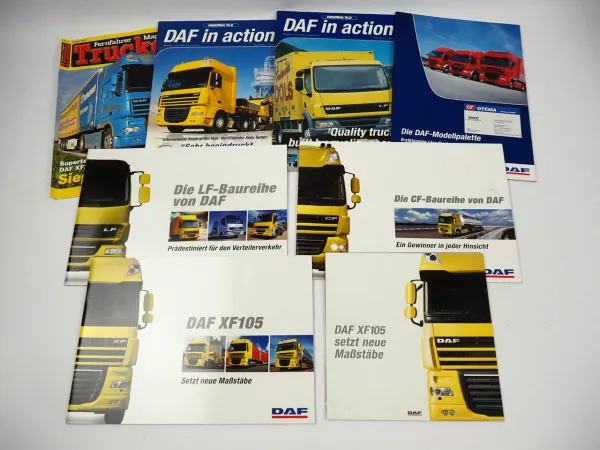 DAF LF CF Baureihe XF105 LKW 8x Prospekt Poster Magazin 2004 bis 2011