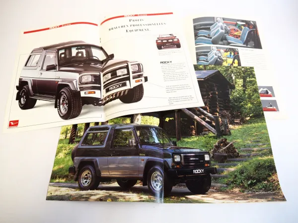 Daihatsu Rocky Feroza PKW 3x Prospekt Technische Daten Zubehör 1989/92