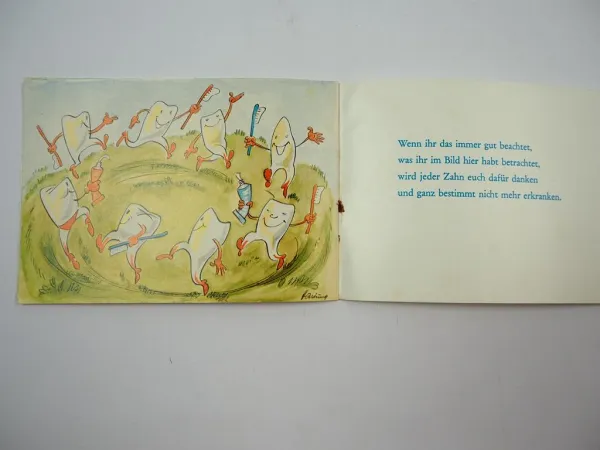 DAK Krankenkasse Zahnpflege für Kinder Werbung Bilderbuch 1968 H Manns W Hartung