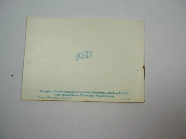 DAK Krankenkasse Zahnpflege für Kinder Werbung Bilderbuch 1968 H Manns W Hartung