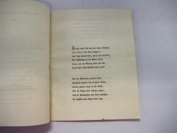 Dankesschrift Schülerinnen der Strickschule Michelstadt 1830 an Sophie zu Erbach