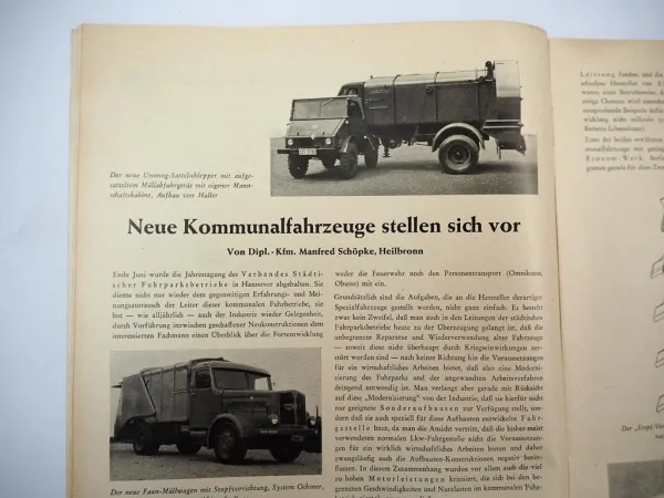 Das Nutzfahrzeug Zeitschrift München 8/ 1952 LKW Kommunalfahrzeuge Ford FK 3500
