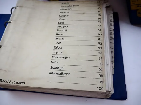 DAT Einstellwerte Motordaten Abgas-Sollwerte PKW Gländewagen Transporter 2000