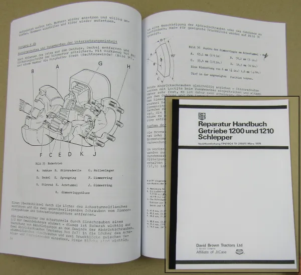 David Brown 1200 1210 Werkstatthandbuch Getriebe 1974