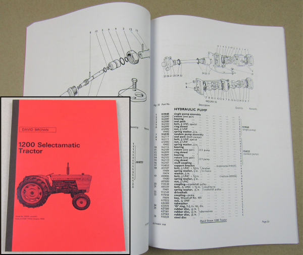 David Brown 1200 Selectamatic Traktor Ersatzteilliste Parts List