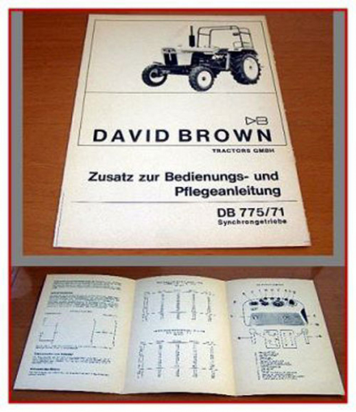 David Brown 775/71 Synchrongetriebe Zusatzanleitung