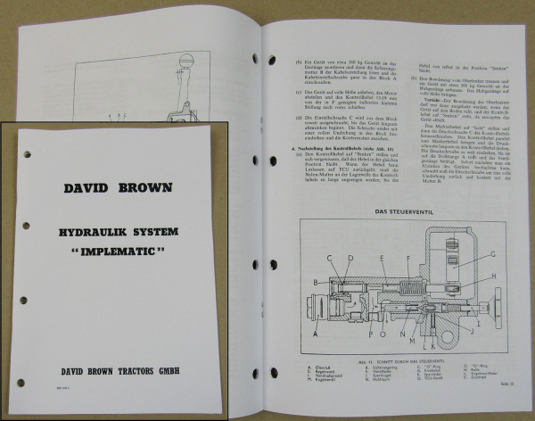 David Brown 850 880 950 990 Impl. Hydraulik Werkstatthandbuch