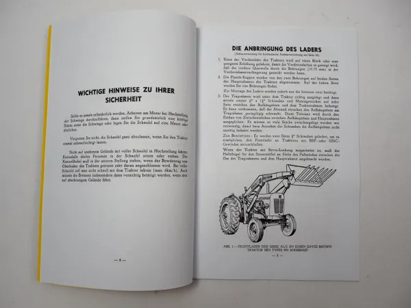 David Brown 950 850 880 990 Frontlader AL/2 Handbuch