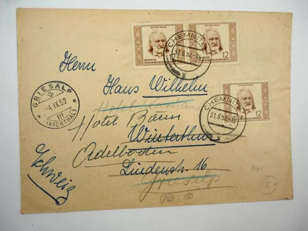 DDR 10x Briefe Ersttagsbriefe Einschreiben mit Briefmarken 1952