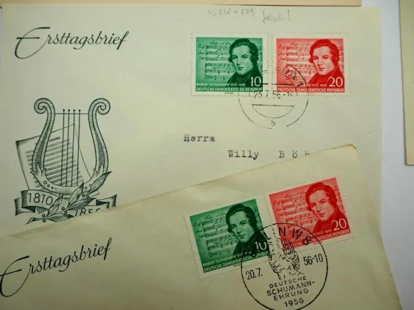 DDR 12x Briefe Ersttagsbriefe Einschreiben mit Briefmarken 1956